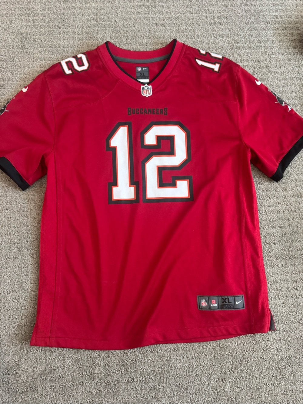NFL Red and Black Team Jersey with NFL Shield